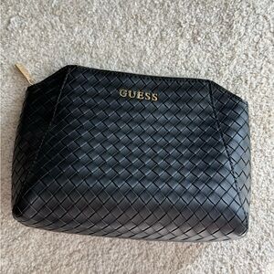 Guess Black Woven Cosmetic Bag